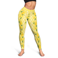 Hawaii Lemon Palaka Leggings Striped Stylized
