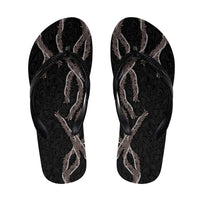 Hawaii Maile Lei Flip Flops Aloha Grayscale Color