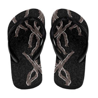 Hawaii Maile Lei Flip Flops Aloha Grayscale Color