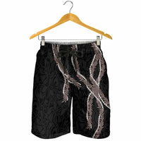 Hawaii Maile Lei Shorts for Men Aloha Grayscale Color