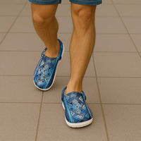 Hawaii Makahiki Turtle Clogs Shoes Galaxy Tapa Pattern - Polynesian Pride