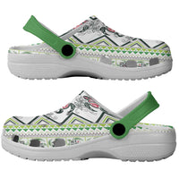 Hawaii Makahiki Turtle Clogs Shoes Green Tapa Pattern - Polynesian Pride