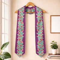 Hawaii Ohia Lehua Graduation Stole Tropical Vibes Fuchsia