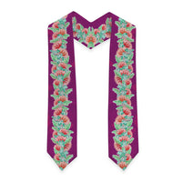 Hawaii Ohia Lehua Graduation Stole Tropical Vibes Fuchsia