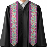 Hawaii Ohia Lehua Graduation Stole Tropical Vibes Fuchsia