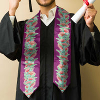 Hawaii Ohia Lehua Graduation Stole Tropical Vibes Fuchsia