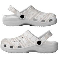 Hawaii Plumeria Lokelani Pikake Lei Clogs Shoes Sandy Beige Polynesian Tattoo
