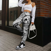 Hawaii Plumeria Lokelani Pikake Lei Jogger Pants Ele'ele Polynesian Tattoo LT9 - Polynesian Pride