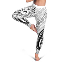 Hawaii Plumeria Lokelani Pikake Lei Leggings Ele'ele Polynesian Tattoo LT9 - Polynesian Pride