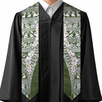 Hawaii Plumeria Tribal Vintage Graduation Stole Special Green