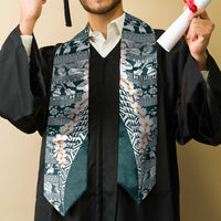 Hawaii Plumeria Tribal Vintage Graduation Stole Special Turquoise LT03 - Polynesian Pride
