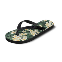 Hawaii Plumeria Tropical Leaves Flip Flops Monstera Calathea Palm Fronds