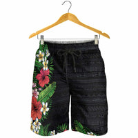 Hawaii Tropical Flowers and Leaves Shorts for Men Tapa Pattern Colorful Mode