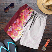 Hawaii Tropical Plant Akala Shorts for Men Vibrant Polynesian Pattern