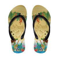 Hawaiian Alohawaii Flip Flops Tropical Plants and Animals on The Beach LT03 Multicolor - Polynesian Pride