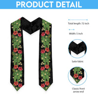 Hawaiian Hibiscus Plumeria Graduation Stole Tropical Leaves