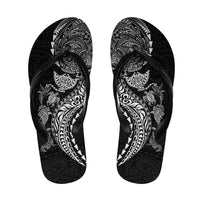 Hawaiian Kakau Tribal Sea Animals Tattoos Flip Flops Black Color