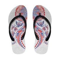 Hawaiian Kakau Tribal Sea Animals Tattoos Flip Flops Hawaii Flag Color Inspired