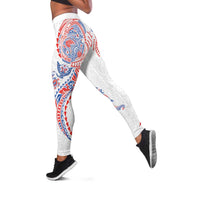 Hawaiian Kakau Tribal Sea Animals Tattoos Leggings Hawaii Flag Color Inspired