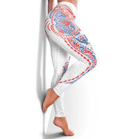 Hawaiian Kakau Tribal Sea Animals Tattoos Leggings Hawaii Flag Color Inspired
