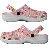 Hawaiian Leis Clogs Shoes Kakau Tattoos and Palaka Pastel Pink Color