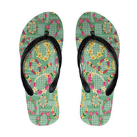 Hawaiian Leis Flip Flops Kakau Tattoos and Palaka Pastel Green Color