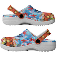 Hawaiian Love-Couple Dolphins and Flamingos Clogs Shoes LT03 - Polynesian Pride