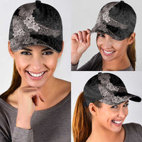 Hawaiian Plumeria and Hibiscus Classic Cap Grayscale Mode LT03