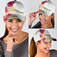 Hawaiian Plumeria and Hibiscus Classic Cap White Mode LT03 - Polynesian Pride