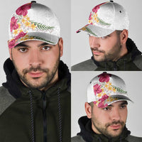 Hawaiian Plumeria and Hibiscus Classic Cap White Mode LT03 - Polynesian Pride