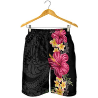 Hawaiian Plumeria and Hibiscus Shorts for Men Colorful Style - Polynesian Pride