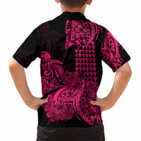 Hawaii Kakau Polynesian Floral Tribal Kid Hawaiian Shirt LT9 - Polynesian Pride