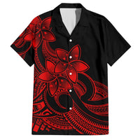 Polynesian Matching Outfit For Family Plumeria Flowers Long Dress Hawaiian Shirt Polynesian Tribal Red Vibe LT9 Dad's Shirt - Short Sleeve - Polynesian Pride