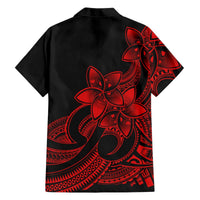 Polynesian Matching Outfit For Family Plumeria Flowers Long Dress Hawaiian Shirt Polynesian Tribal Red Vibe LT9 - Polynesian Pride