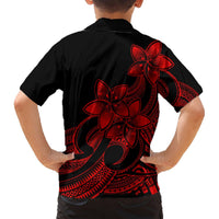 Polynesian Matching Outfit For Family Plumeria Flowers Long Dress Hawaiian Shirt Polynesian Tribal Red Vibe LT9 - Polynesian Pride