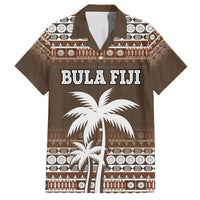Fiji Hawaiian Shirt Custom Bula Fiji Masi Brown Patterns LT9 Black - Polynesian Pride
