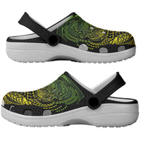Hawaiian Traditional Tattoos Clogs Shoes Kakau Tribal Tropical Plant Motif Kanaka Maoli Flag Color Inspired
