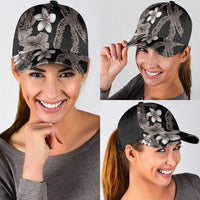 Hawaiian Tropical Flowers and Maile Pikake Classic Cap Polynesian Tribal Pattern Grayscale Mode LT03 - Polynesian Pride