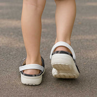 Hawaiian Tropical Flowers and Maile Pikake Clogs Shoes Polynesian Tribal Pattern Grayscale Mode