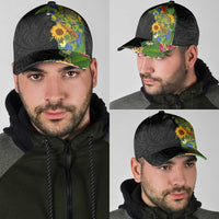 Hawaiian Tropical Plants and Chameleon Classic Cap Polynesian Art Colorful LT03 - Polynesian Pride