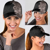 Hawaiian Tropical Plants and Chameleon Classic Cap Polynesian Art Grayscale LT03 - Polynesian Pride