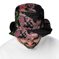 Hawaiian Tropical Plants Turtle and Shark Bucket Hat Polynesian Art Tattoo LT03 - Polynesian Pride