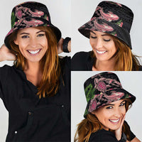 Hawaiian Tropical Plants Turtle and Shark Bucket Hat Polynesian Art Tattoo LT03 - Polynesian Pride