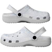 Hawaiian Turtles and Leis Clogs Shoes Tribal Kakau Pattern Airy White Blue Cloud Vibe LT03 - Polynesian Pride