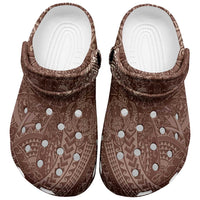 Hawaiian Turtles and Leis Clogs Shoes Tribal Kakau Pattern Mocha Mousse Color LT03 Mocha Mousse - Polynesian Pride