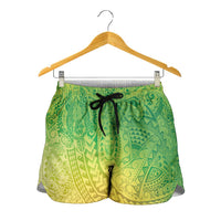 Hawaiian Turtles and Leis Shorts for Women Tribal Kakau Pattern Fresh Summer Vibe LT03 - Polynesian Pride