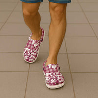 Hibiscus Pakala Royal Magenta Clogs Shoes Tropical Floral Stylized - Polynesian Pride