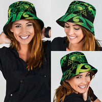 Humpback Whale Matariki New Zealand Bucket Hat NZ Maori Paikea Poutama Luxury Green
