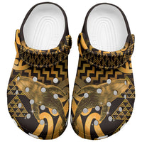 Humpback Whale Matariki New Zealand Clogs Shoes NZ Maori Paikea Poutama Luxury Gold