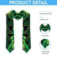 Humpback Whale Matariki New Zealand Graduation Stole NZ Maori Paikea Poutama Luxury Green